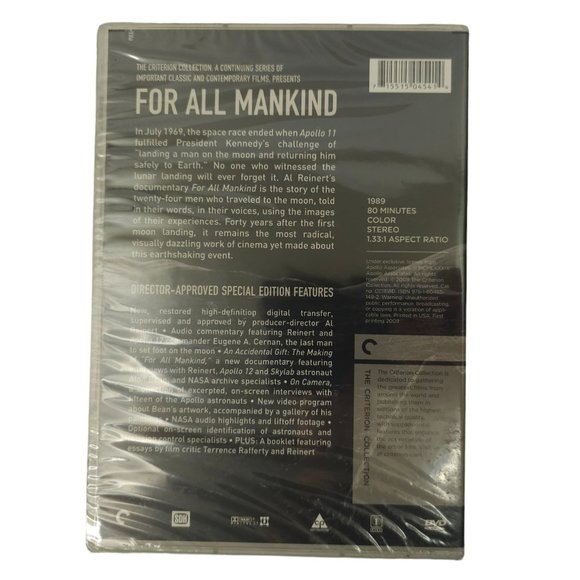 Al Reinert For All Mankind Criterion Collection DVD Apollo 11 NASA Moon Landing - Picture 2 of 6